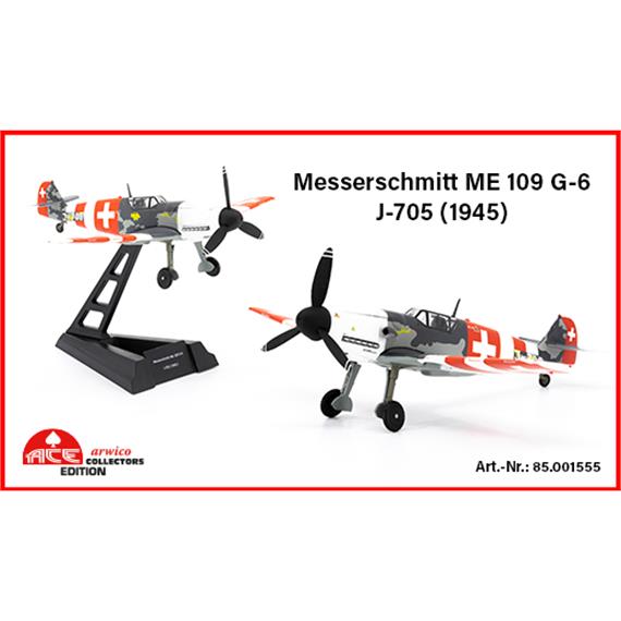 ACE 001555 Messerschmitt Me 109 G-6 (1945) J-705, Schweizer Luftwaffe, Massstab 1:72