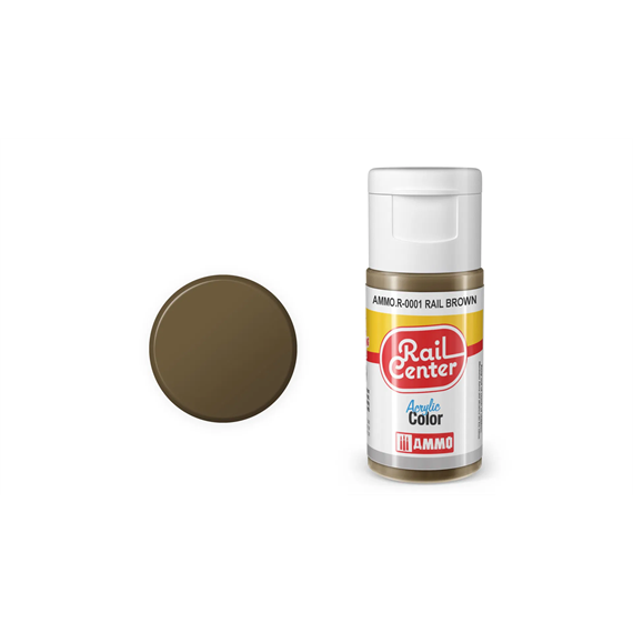 AMMO R-0001 Rail Center Schienenbraun, matt, Acrylfarbe, 20 ml