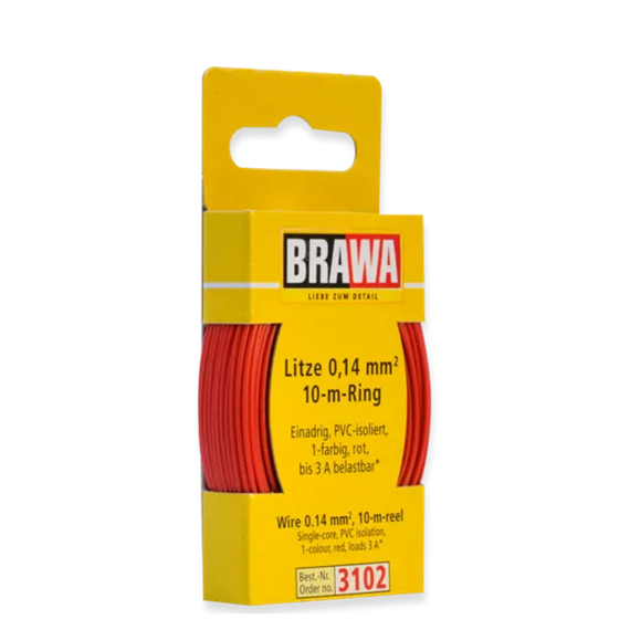 Brawa 3102 Litze 0,14 mm², rot, 10 m