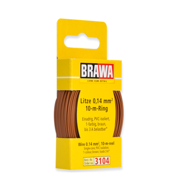 Brawa 3104 Litze 0,14 mm², braun, 10 m