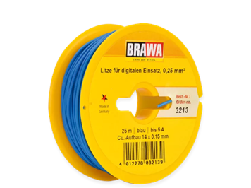 Brawa 3213 Litze für digitalen Einsatz, 0,25 mm², blau