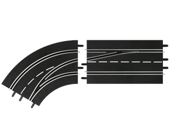 Carrera 20030363 D132, D124 Spurwechselkurve links, aussen nach innen
