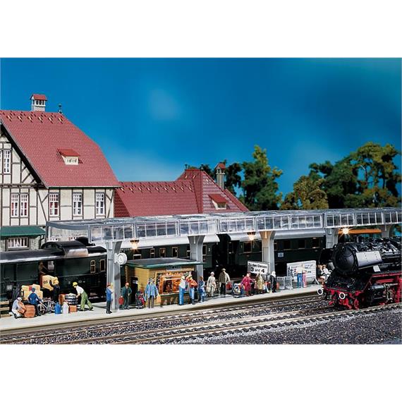 Faller 120188 Bahnsteig mit Kiosk Schönblick Spur H0