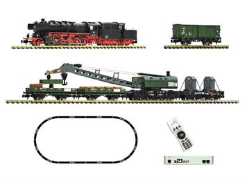 Fleischmann 5170004 z21 start Digitalset: Dampflokomotive BR 051 mit Kranzug, DB - N