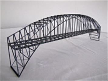 HACK 23150 N Bogenbrücke 50 cm 2gleisig grau BN50-2, Fertigmodell aus Weissblech