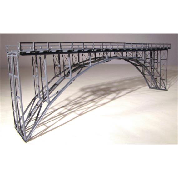 HACK 23220 N Hochbogenbrücke 32cm 2gleisig grau HN32-2, Fertigmodell aus Weissblech