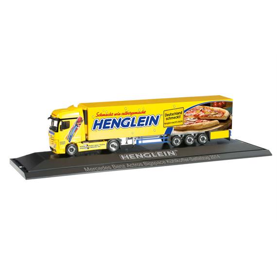 Herpa 121569 Mercedes-Benz Actros Bigspace Kühlkoffer-Sattelzug "Henglein Pizzateig", 1:87