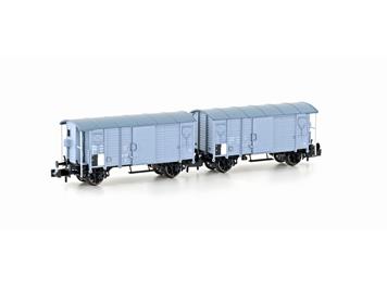 Hobbytrain H24204 SBB 2 gedeckte Güterwagen K2, grau, Ep. II - N (1:160)