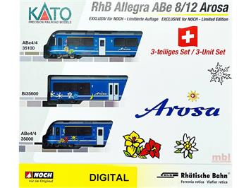 Kato 7074081 RhB Allegra ABe 8/12 3 teilig #3500 Arosa Design Digital - N (1:160)