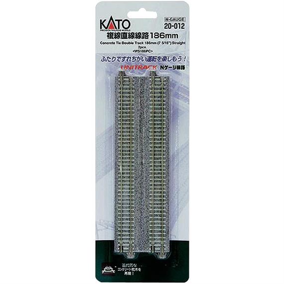 Kato 7078020 (20-012) Doppelgleis Beton gerade 186 mm, 2 Stück - N (1:160)