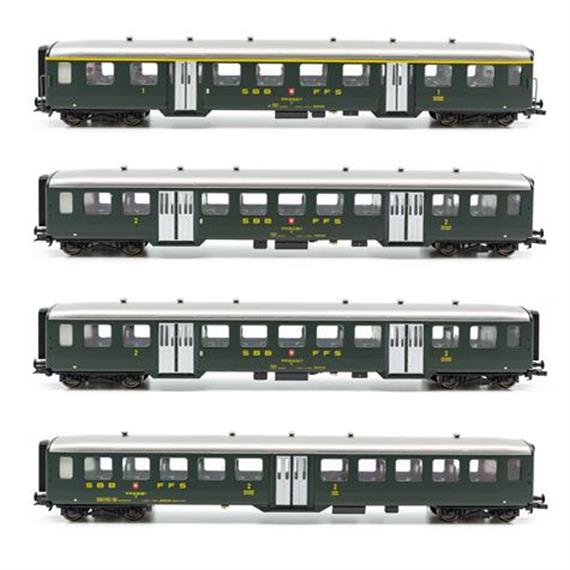 Liliput 330512 SBB 4er Set Leichstahlwagen I - Epoche IV