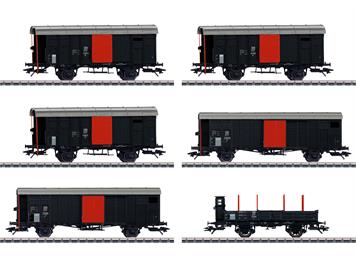 Märklin 46050 SBB Güterwagen-Set zum "Köfferli" in fiktiver schwarzer Grundfarbgebung - H0