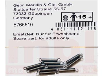 Märklin E765510 Zugfeder 2,0/15,0 mm, Inhalt 10 Stück - H0 (1:87)