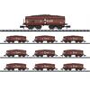 Minitrix 15449 Display mit 10 Selbstentladewagen Erz Id, N (1:160)