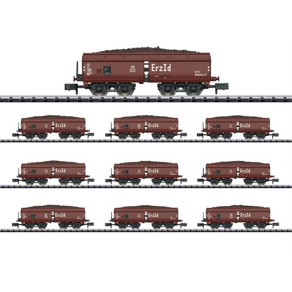 Minitrix 15449 Display mit 10 Selbstentladewagen Erz Id, N (1:160)