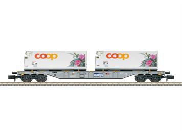 Minitrix 15494 Modelleisenbahn Containertragwagen "coop®" - N (1:160)