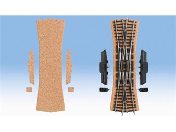 NOCH 50424 Kork-Formteil Doppelkreuzungsweiche 3 mm (passend für Märklin Nr. 2259 u. 2260)