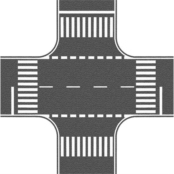 NOCH 60712 Kreuzung Asphalt, 22 x 22 cm - H0 (1:87)