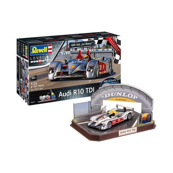 Revell 05682 Geschenkset Audi R10 TDI LeMans + 3D, Maßstab: 1:24