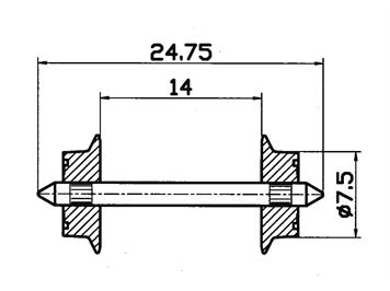 Roco 40184 AC-Radsatz 7,5mm Paar