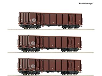 Roco 6600103 3-tlg. Set: Offene Güterwagen, DR - H0 (1:87)