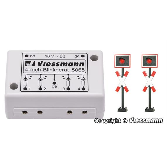 Viessmann 5060 Andreaskreuze mit Blinkelektronik, 2 Stück - H0 (1:87)