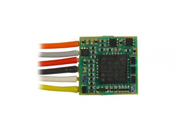 ZIMO MX616 Miniaturdecoder an Litzen, 6 Fu-Ausgänge, 8 x 8 x 2,4mm, 0,7 A