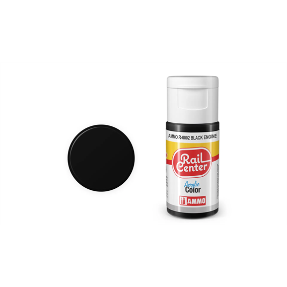 AMMO R-0002 Rail Center Motorschwarz, matt, Acrylfarbe, 20 ml