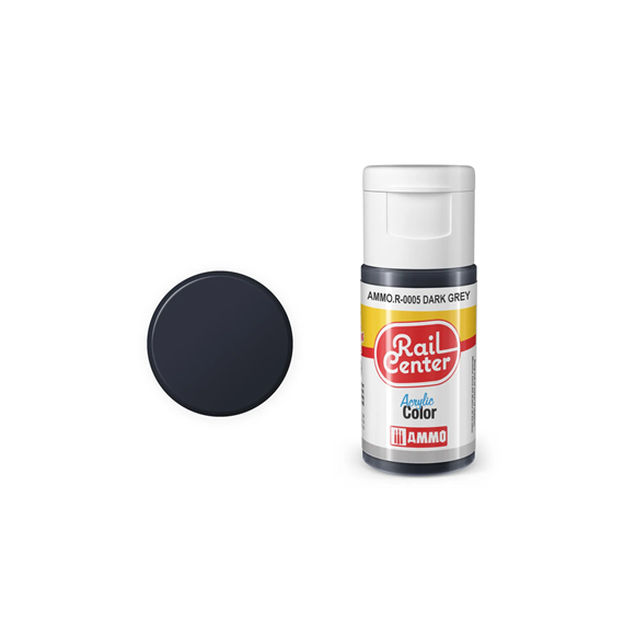 AMMO R-0005 Rail Center Dunkelgrau, matt, Acrylfarbe, 20 ml