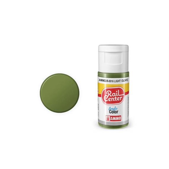 AMMO R-0016 Rail Center Olivgrün, hell, matt, Acrylfarbe, 20 ml