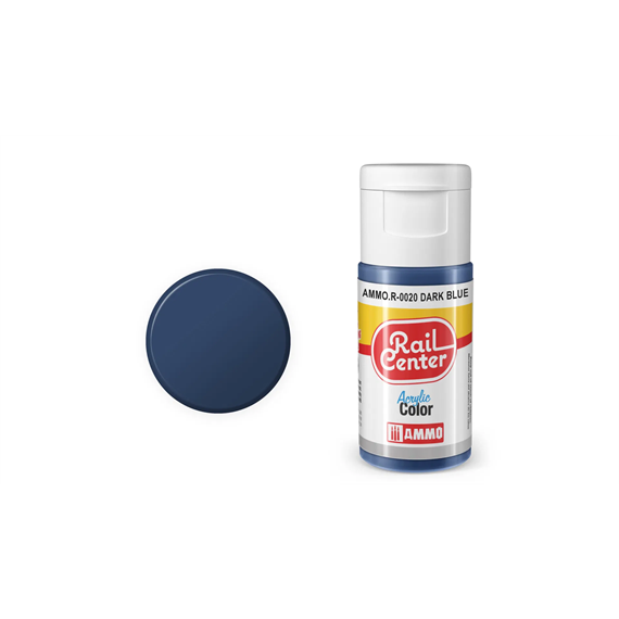 AMMO R-0020 Rail Center Dunkelblau, matt, Acrylfarbe, 20 ml