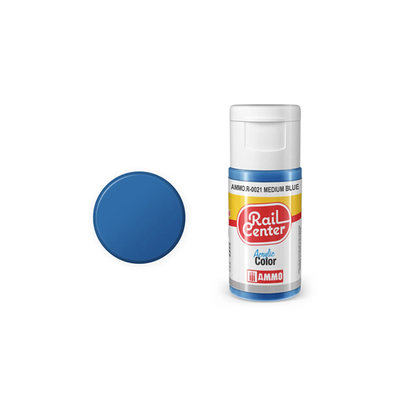 AMMO R-0021 Rail Center Mittelblau, matt, Acrylfarbe, 20 ml