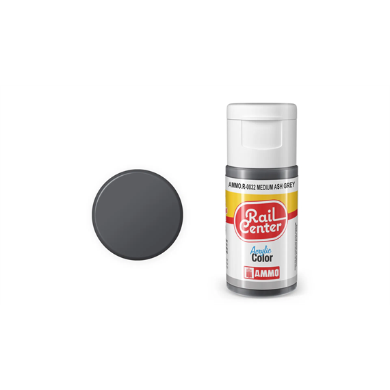 AMMO R-0032 Rail Center Aschgrau, matt, Acrylfarbe, 20 ml