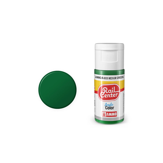 AMMO R-0035 Rail Center Mittelgrün, matt, Acrylfarbe, 20 ml