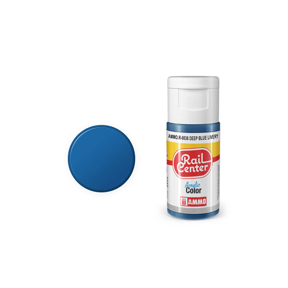 AMMO R-0038 Rail Center Tiefblau, matt, Acrylfarbe, 20 ml