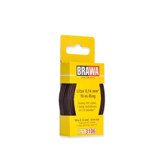 Brawa 3106 Litze 0,14 mm², dunkelbraun, 10 m