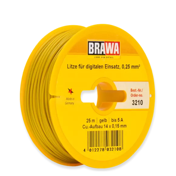 Brawa 3210 Litze für digitalen Einsatz, 0,25 mm², gelb