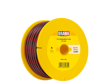 BRAWA 32380 Doppellitze rot/schwarz 0.75 mm² 15 Meter