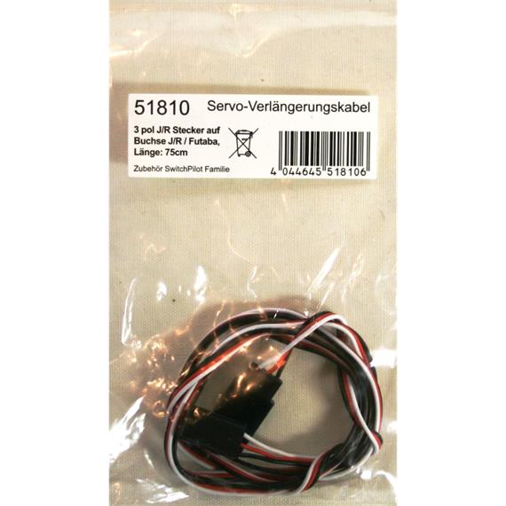 ESU 51810 Servo-Verlängerungskabel J/R Stecker auf Buchse J/R/Futaba, 75 cm