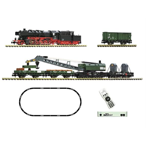 Fleischmann 5170004 z21 start Digitalset: Dampflokomotive BR 051 mit Kranzug, DB - N