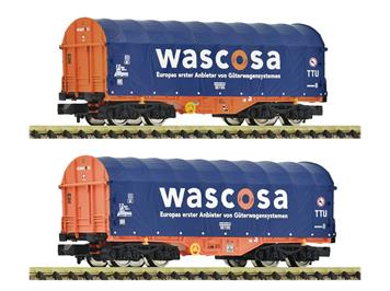 Fleischmann 6660105 2-tlg. Set: Schiebeplanenwagen, Wascosa - N (1:160)