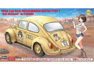 Hasegawa 652288 Wild Egg Girls, VW Käfer mit Figur Rei Hazumi - Massstab 1:24