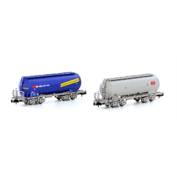 Hobbytrain 23483 SBB 2 Silowagen Uacs SBB Lebensmittel (blau) und grau, N