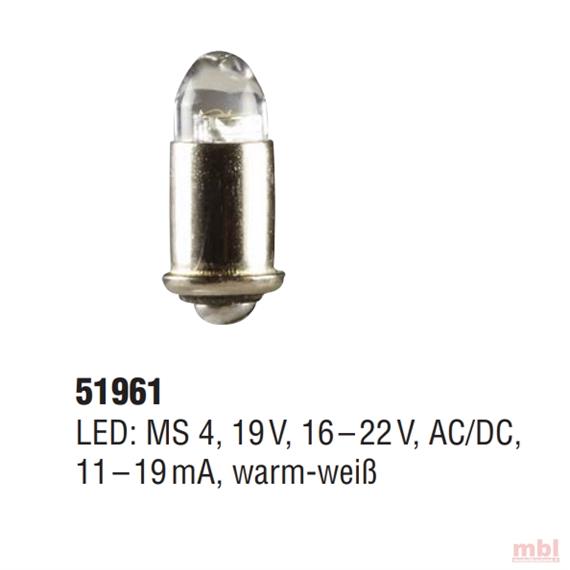 Kahlert 51961 LED Steckbirne 19V, klar, MS4, 2 Stück