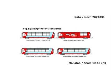 Kato 10-1146 Ergänzungsset "Glacier Express" 4teilig - N (1:160)