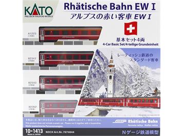 Kato 10-1413 RhB Einheitswagen-Grundset EWI 4-teilig - N (1:160)