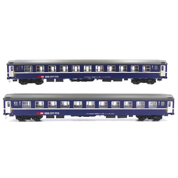 L.S. Models 47325 SBB Personenwagen Bcm blau 11 Abteile Tagesposition 2er Set HO