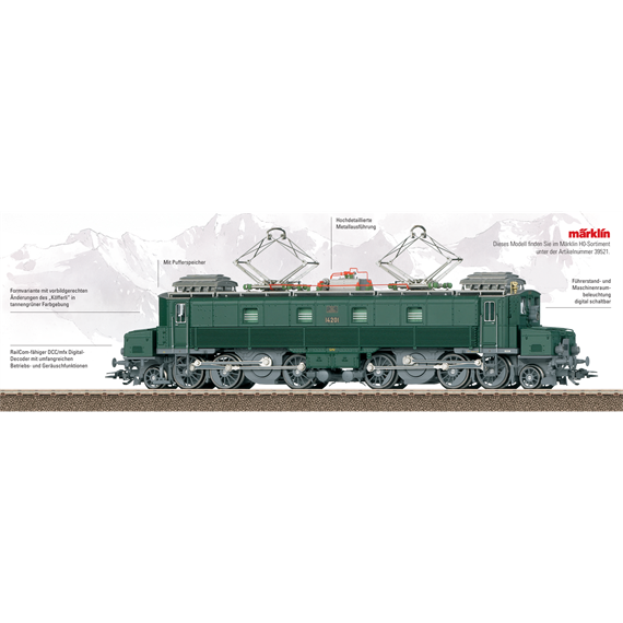 Märklin 39521 SBB Ellok Serie Ce 6/8 I "Köfferli", tannengrün, AC 3L, digital mfx+/Sound