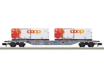 Minitrix 15495 SBB Containertragwagen "coop®" "Apfel" - N (1:160)