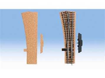 NOCH 50420 Kork-Formteil Weiche links 3 mm (passend für Märklin Nr. 2262 und 2265)